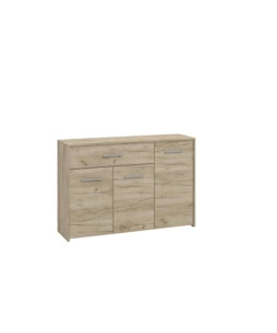 Credenza "girona" 3 ante e 1 cassetto quercia, 119x33x80,5 cm